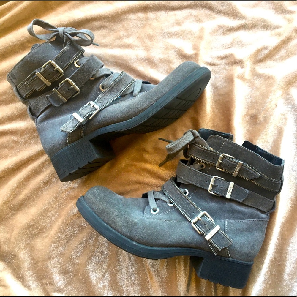 Circus Grey Suede Buckle  Graham Ankle Boots